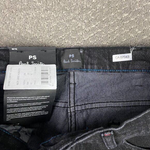 NWT Paul Smith Jeans Slim Fit Washed Black Stretch Men's 29 Measure 31.5 x 32.75 - Picture 6 of 15